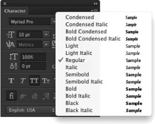 Photoshop CC teksta opcijas
