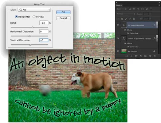 Forvrenge tekst i Photoshop CC