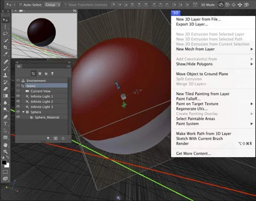 Arbeid med 3D-grafikk i Photoshop CC