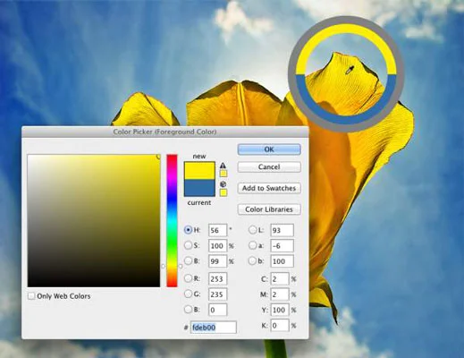 Velg en farge i Photoshop CC