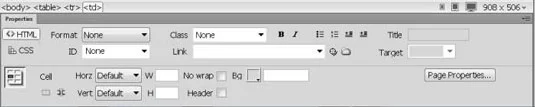 Как да използвате опциите за клетки на таблицата в Dreamweaver