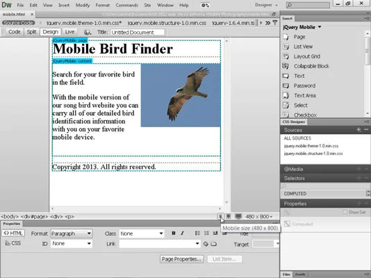 Slik bruker du Dreamweavers jQuery Mobile Widgets