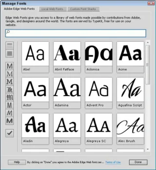 Slik bruker du tekstpanelet i Dreamweavers CSS Property Panel
