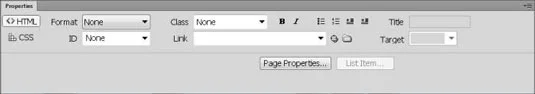 Hvordan bytte mellom CSS- og HTML-modus i Dreamweaver Property Inspector
