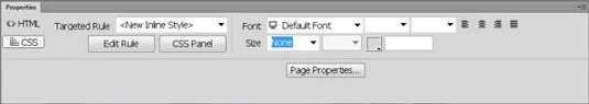 Hvordan bytte mellom CSS- og HTML-modus i Dreamweaver Property Inspector