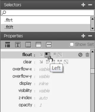 Slik justerer du elementer med flyter i Dreamweaver
