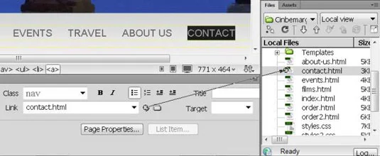Hvordan sette koblinger til mange sider samtidig i Dreamweaver