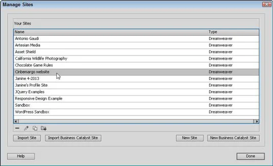 Hvordan administrere nettsteder i Dreamweaver