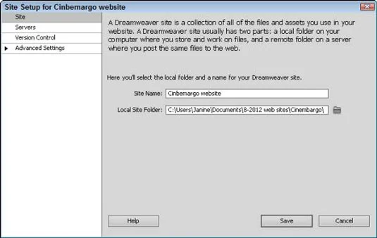 Hvordan sette opp et nytt eller eksisterende nettsted i Dreamweaver