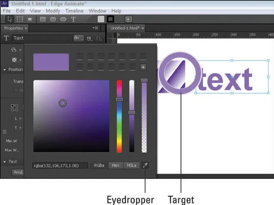 Bruk fargegrafen i Adobe Edge Animate