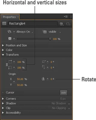 Slik skalerer du elementer i Edge Animate