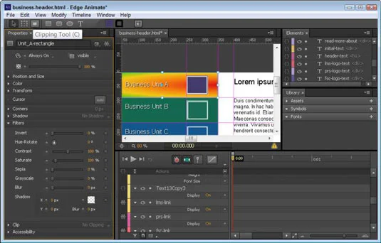 Az Adobe Edge animálja a vágóeszközt
