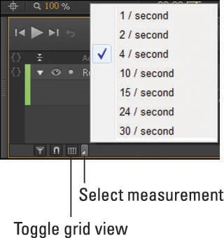 Detaljer om Edge Animate-tidslinjen og scenekontrollene