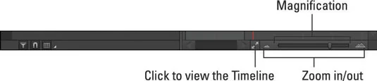 Detaljer om Edge Animate-tidslinjen og scenekontrollene