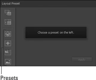 Forhåndsinnstillinger for layout i Adobe Edge Animate