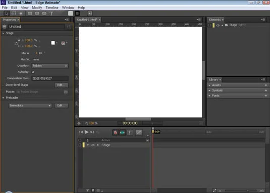 Hvordan endre størrelsen på Adobe Edge Animate Stage