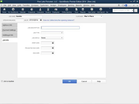 Hogyan állítsunk be egy QuickBooks 2014-es munkát