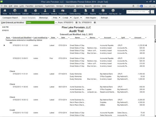 Как да използвате пътеки за одит в QuickBooks