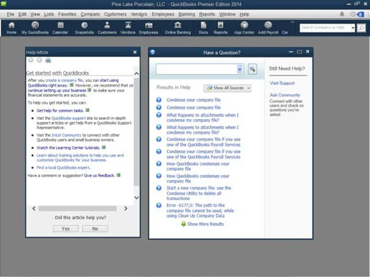 Използване на помощния файл на QuickBooks