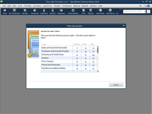 A felhasználói jogok megváltoztatása a QuickBooks Premier alkalmazásban