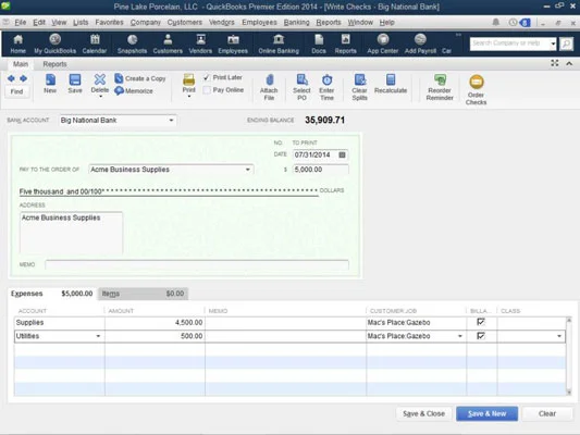 Проследявайте разходите за работа или проекти в QuickBooks 2014
