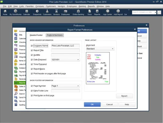 Adja meg a jelentések és grafikonok beállításait a QuickBooks 2014-ben