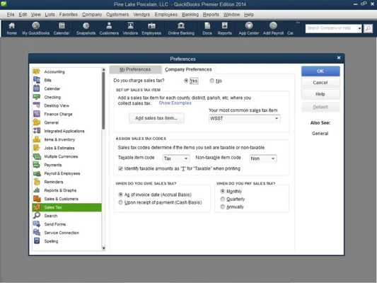 Adja meg, hogyan adóztatják az értékesítést a QuickBooks 2014-ben