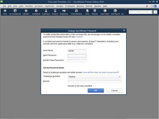 A QuickBooks 2014 adatainak bizalmas kezelése