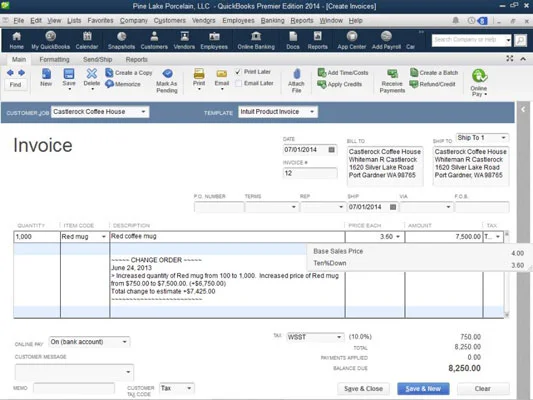 Как да коригирате нивата на цените в QuickBooks 2014