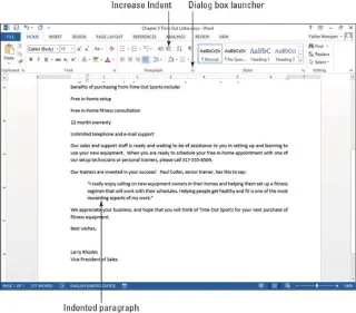 Kā izveidot rindkopas atkāpi programmā Word 2013