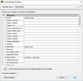 Adobe Bridge CC metaadatsablon létrehozása