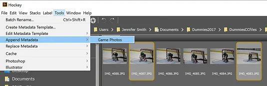 Adobe Bridge CC metaadatsablon létrehozása
