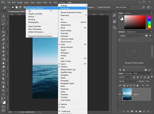 Navigere i Photoshop CC-arbeidsområdet