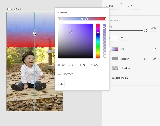 Hvordan lage en kantlinje i Adobe XD