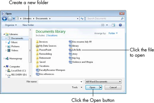 Kuidas avada Office 2010 olemasolevat dokumenti