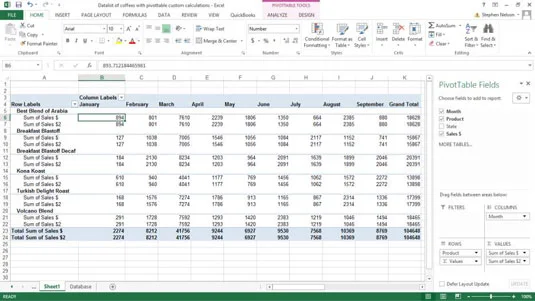 Kako ustvariti izračune po meri za vrtilno tabelo Excel