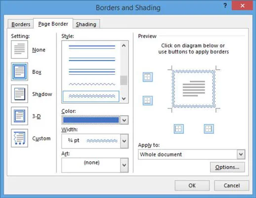 Kako dodati obrobo strani v Word 2013