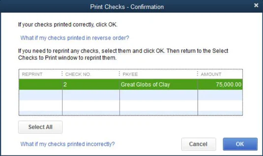 Csekk nyomtatása a QuickBooks 2015 segítségével