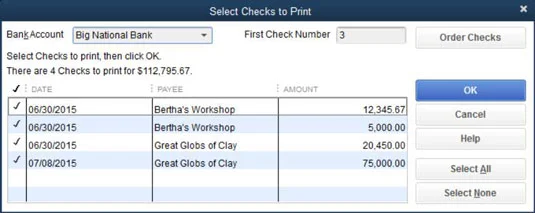 Csekk nyomtatása a QuickBooks 2015 segítségével