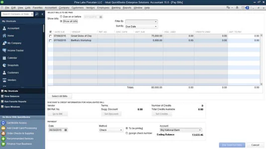 Hogyan fizesse ki számláit a QuickBooks 2015-ben