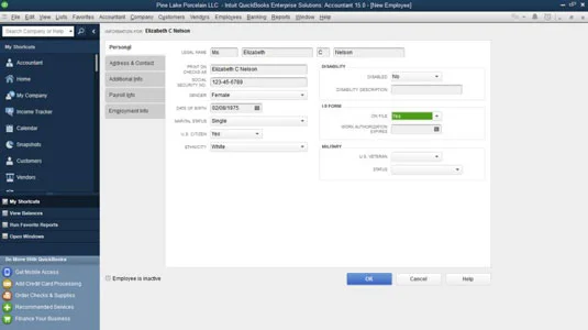 Tippek alkalmazottak felvételéhez a QuickBooks 2015 alkalmazotti listájához