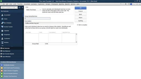 Különleges tételek létrehozása a QuickBooks 2015 számláihoz