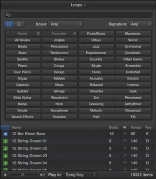 Loop-browseren i Logic Pro X