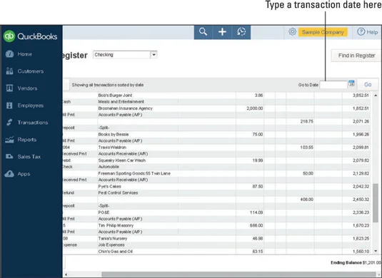 Tranzakciók kezelése a QuickBooks Online Regisztrációban