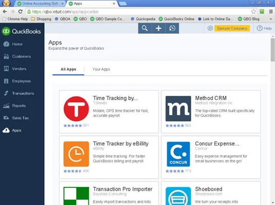 Kiegészítő alkalmazások a QuickBooks Online-hoz