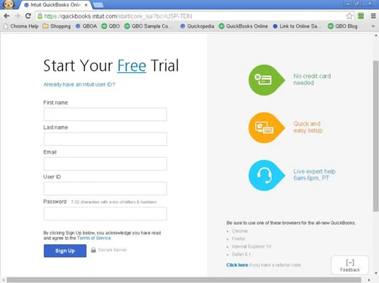 Hogyan lehet regisztrálni a QuickBooks Online-ra (QBO)