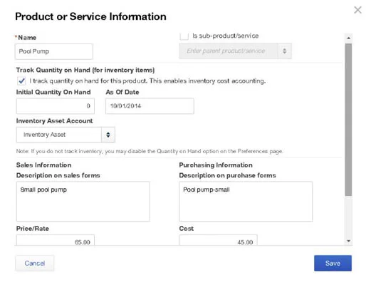 A QuickBooks online lista információinak megjelenítése