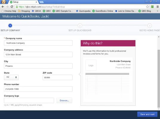 Hogyan hozzunk létre új céget a QuickBooks Online-ban