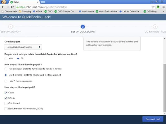 Hogyan hozzunk létre új céget a QuickBooks Online-ban