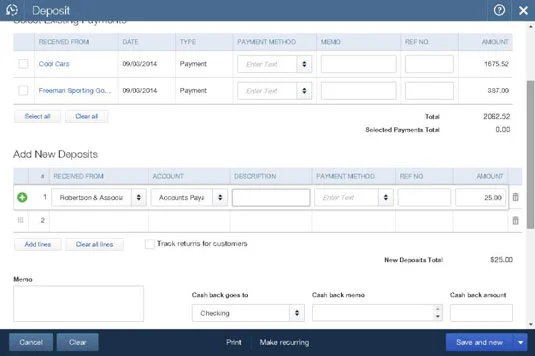 Eladói hitel rögzítése a QuickBooks Online-ban